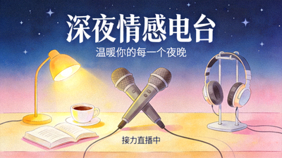 深夜情感电台直播间接力封面